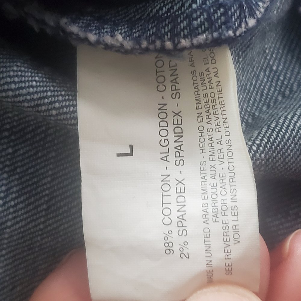Bandolino Tailored Jean Jacket, Cuffed Sleeves, Size Large - Picture 8 of 8